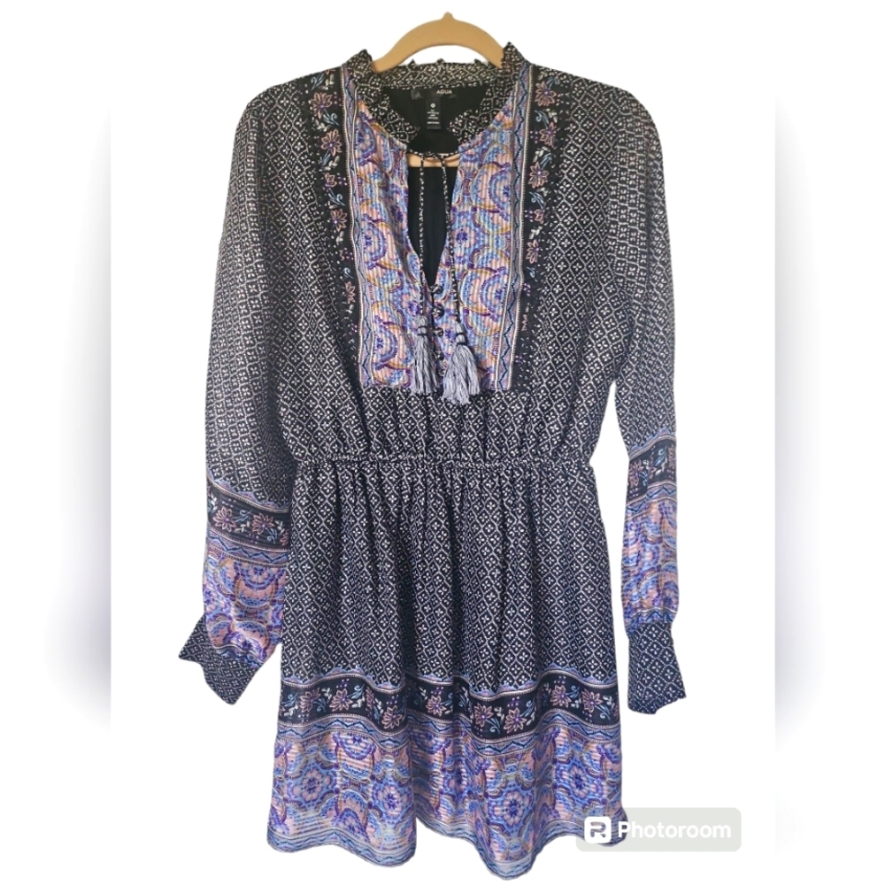 Aque Floral Mini Dress Size M - Picture 2 of 5